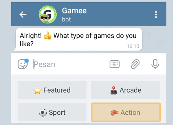 Memilih Kategori Game