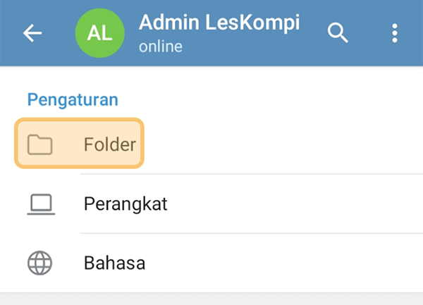 Pilih Folder Telegram