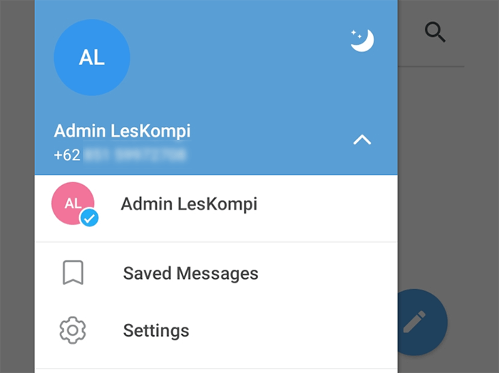 Atur Menu Settings Telegram