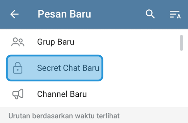 Opsi Secret Chat Baru