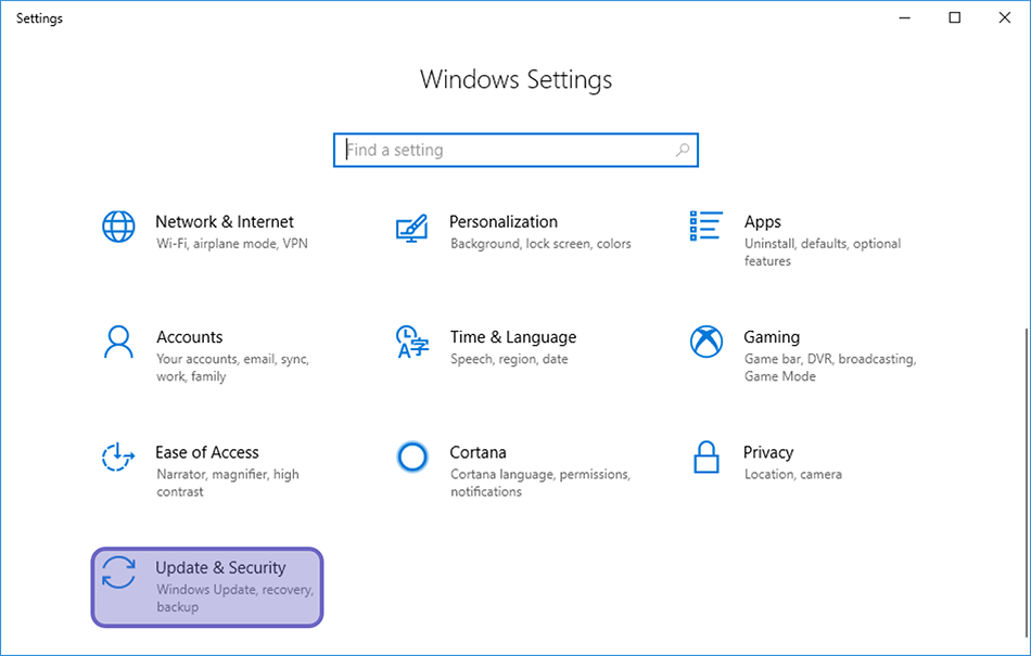 Menu Update and Security