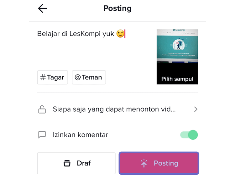Upload Konten TikTok