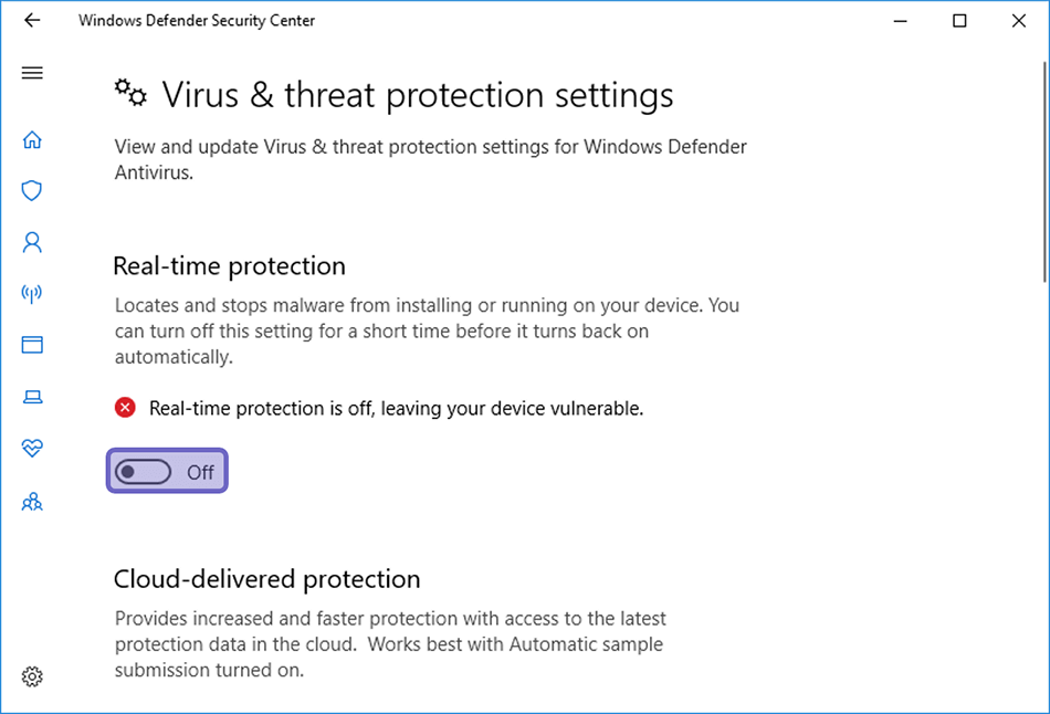 Pengaturan Protection di Windows