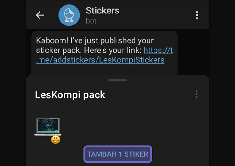 Tambah Stiker Lain Telegram
