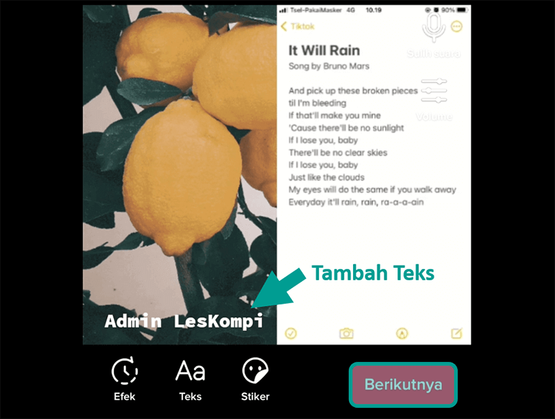 Atur Teks di Konten TikTok