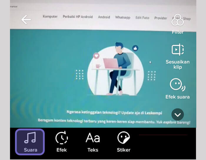Tambahkan Suara di Aplikasi TikTok