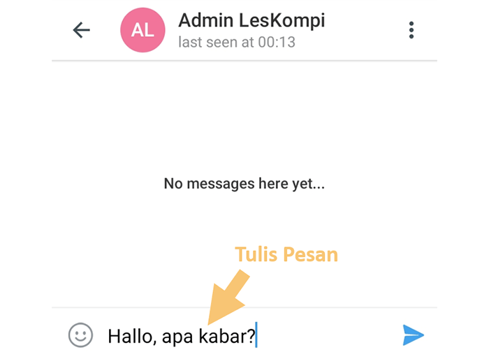 Tulis dan Kirim Pesan Telegram