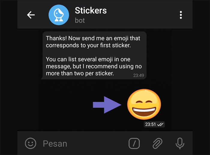 Upload Emoji Stiker Sesuai Keinginan