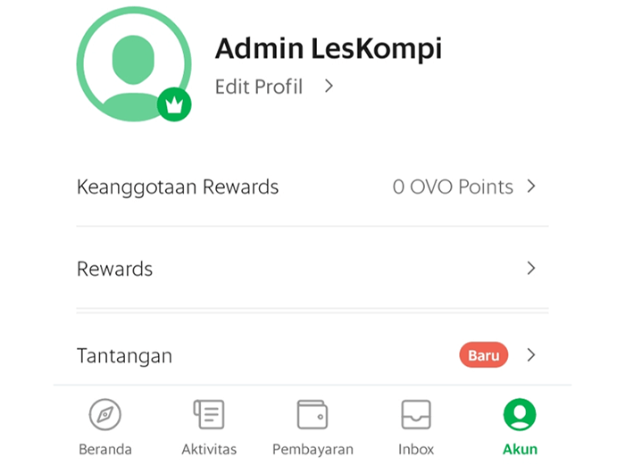 Contoh Akun Grab Berhasil Dibuat