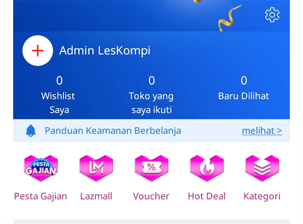 Contoh Akun Lazada