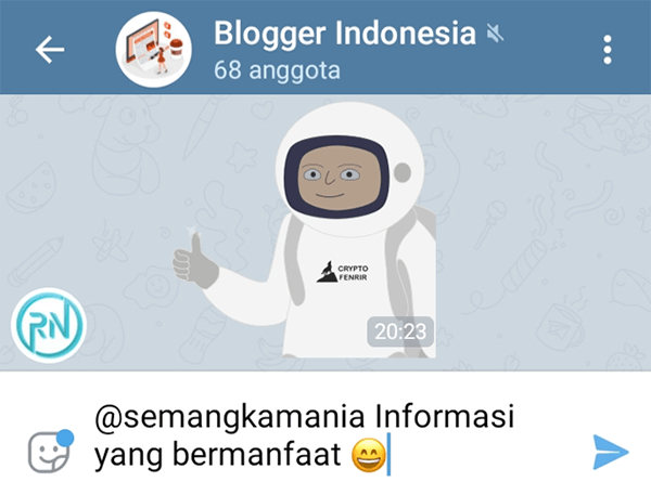 Contoh Mention Telegram