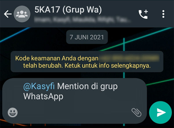 Contoh Mention WhatsApp