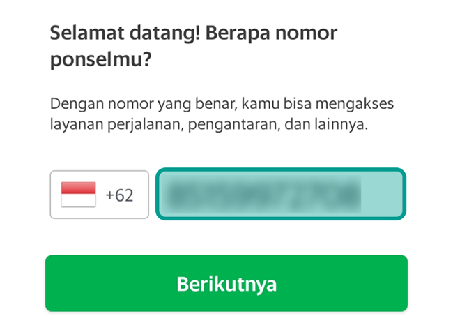 Mengisi Nomor HP