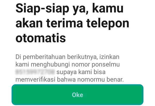 Mengizinkan Verifikasi Nomor HP
