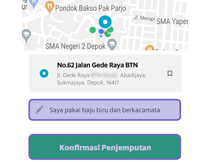 Konfirmasi Jemput GrabBike