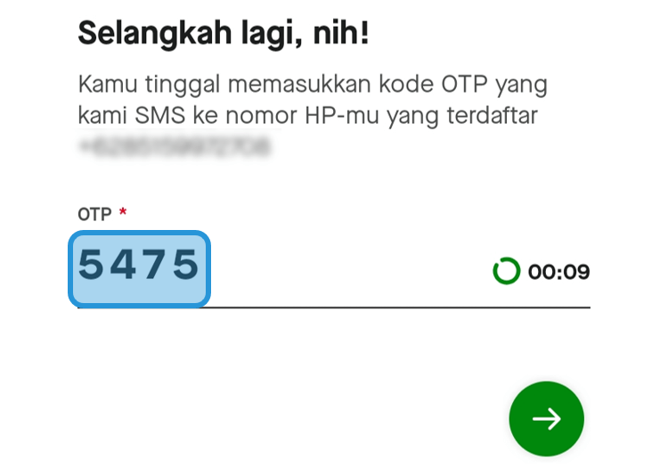 Kode OTP GoJek