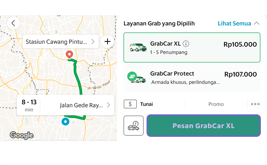 Pesan GrabCar