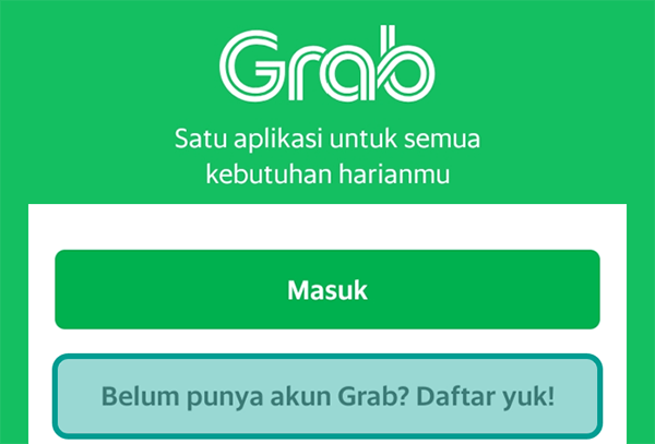 Opsi Daftar Akun Grab