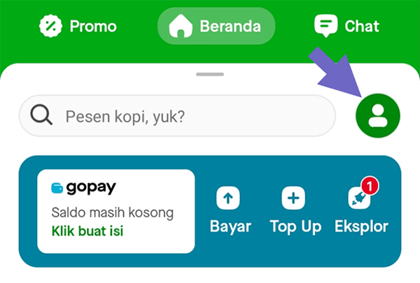 Menu Profile GoJek