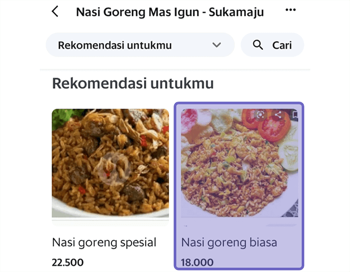 Pilih Menu Makanan GrabFood