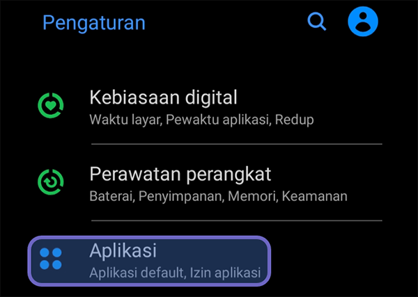 Pilih Pengaturan Aplikasi HP