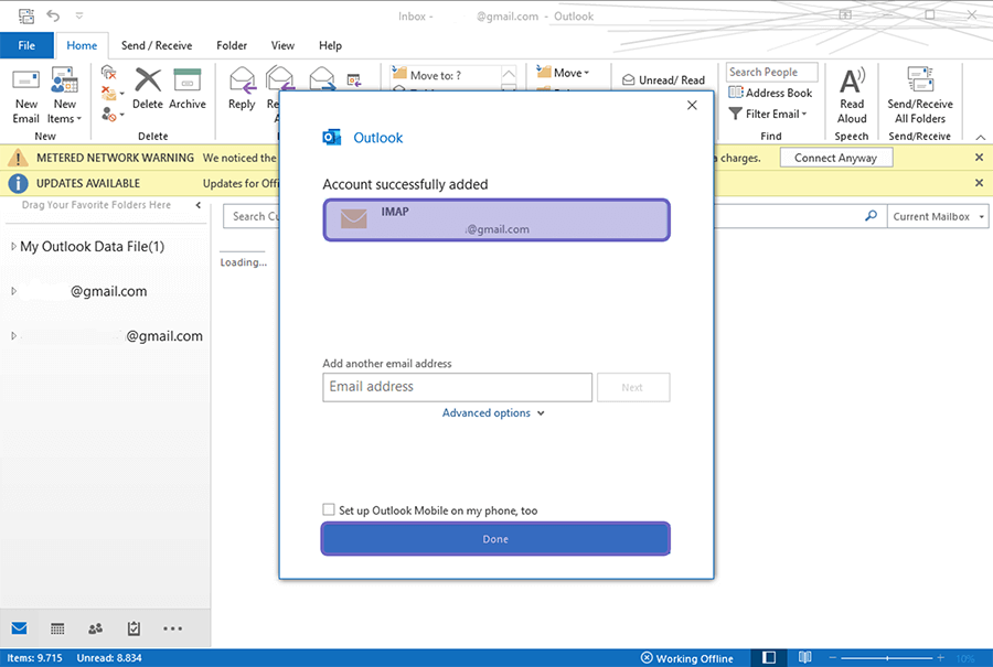 Mengaktifkan IMAP di Outlook
