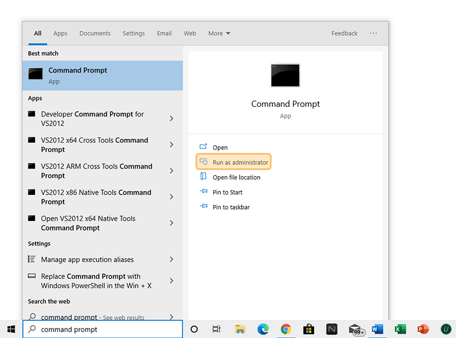 Buka Command Prompt di Mode Admin