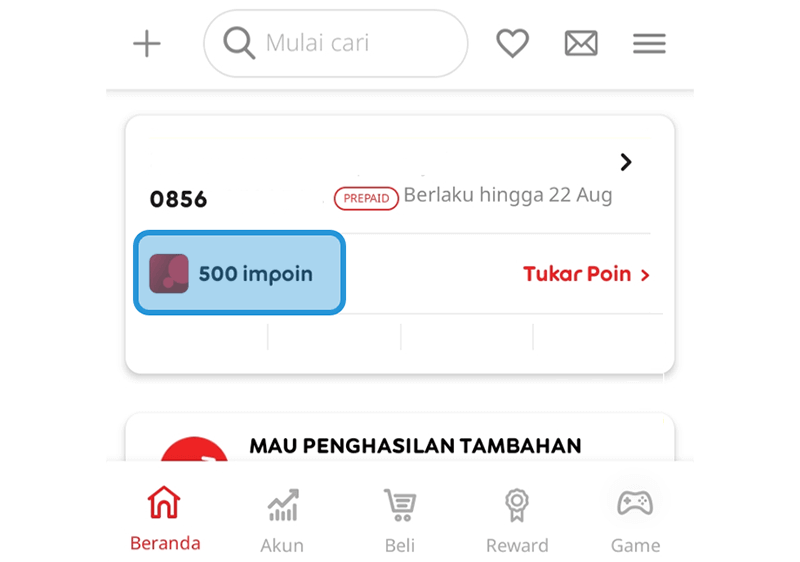 Mengecek Poin di Aplikasi Indosat
