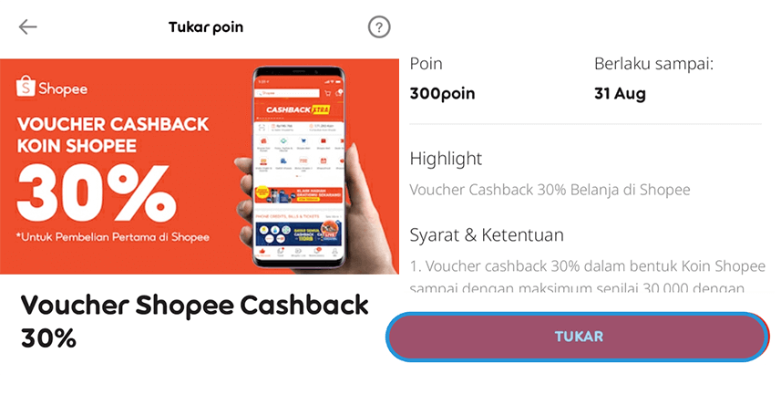 Contoh Menukar Poin di MyIM3