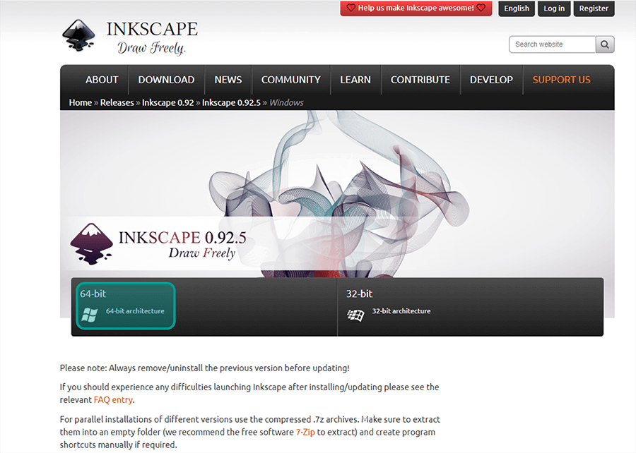 Download Dulu Inkscape di Situs Resmi