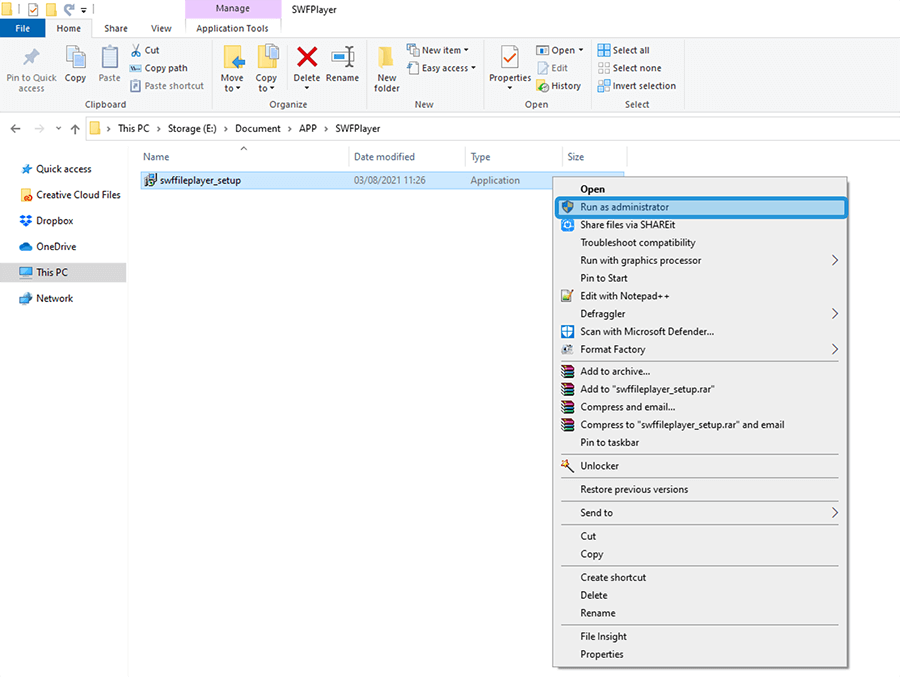 Installer SWF File Player