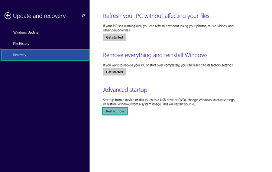Restart Advanced Setup