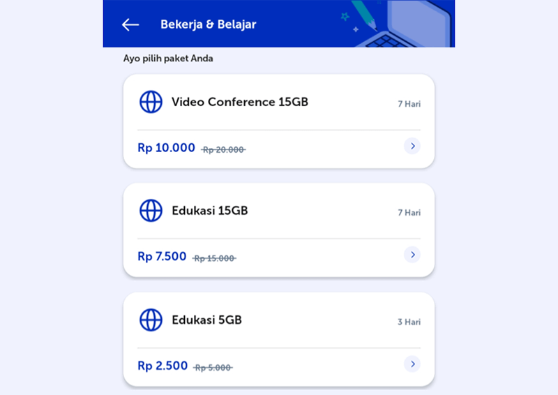 Contoh Kuota Belajar XL