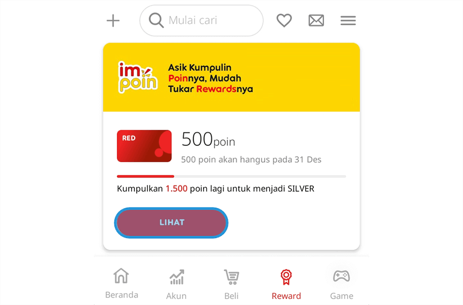 Contoh Lihat Poin Indosat