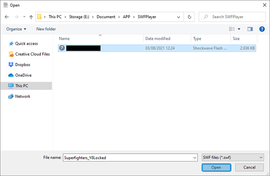 Memilih File SWF