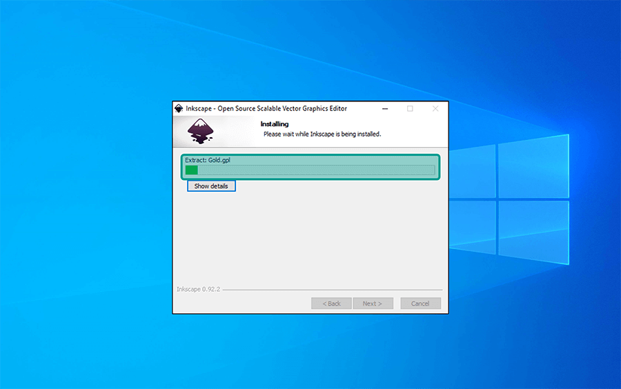 Proses Instalasi Inkscape Berjalan