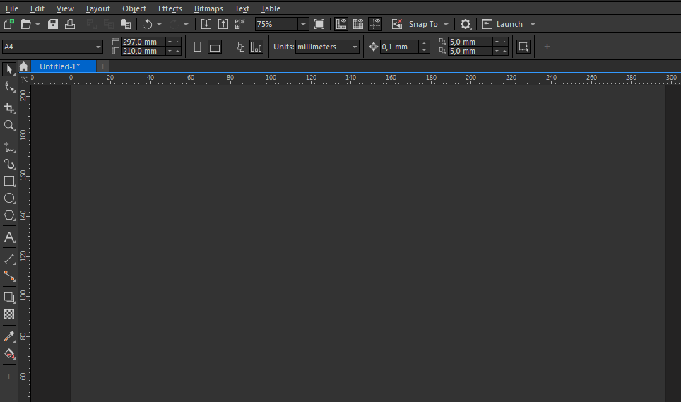 Dark Mode di Corel Draw
