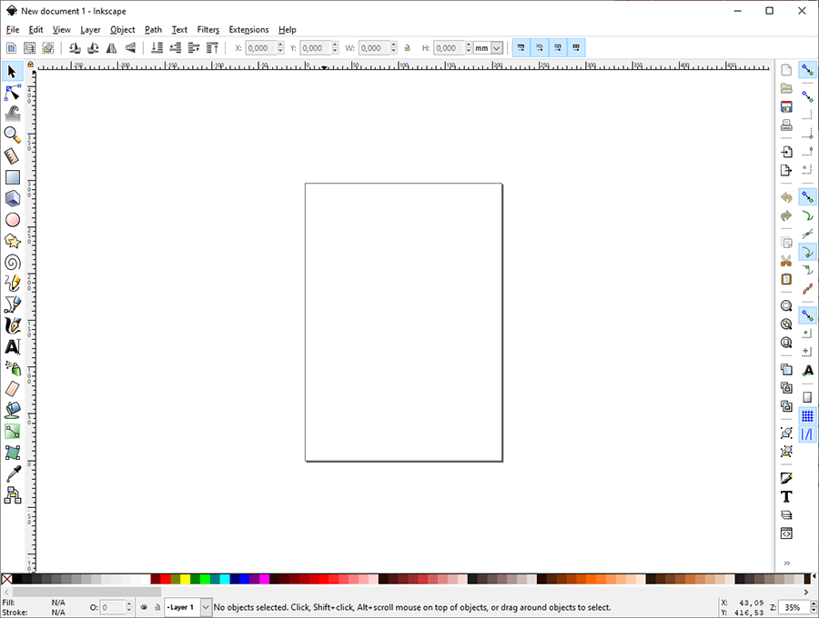 Tampilan Dasar Aplikasi Inkscape