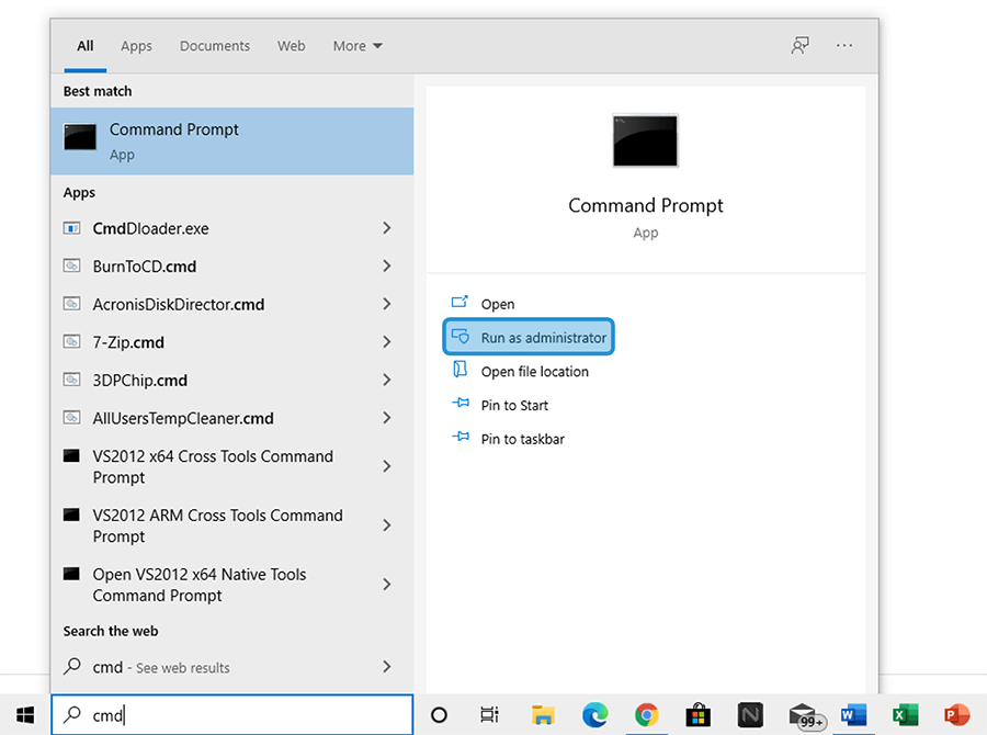 Buka CMD di Windows Sebagai Admin