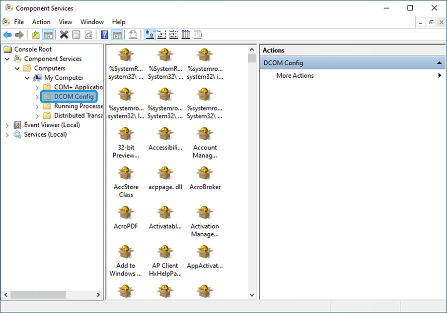 Membuka Folder DCOM Config