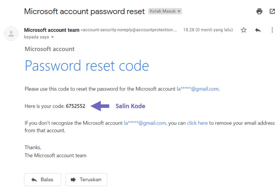 Cek Kode Outlook Email