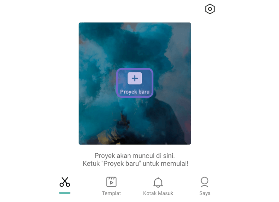 Menu Proyek Baru di Capcut