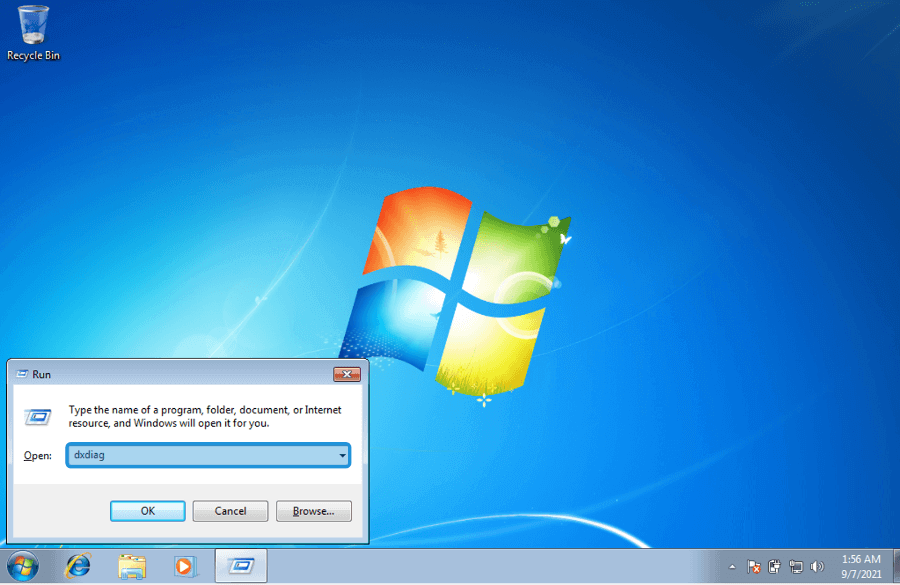 Opsi DXDIAG Windows Run