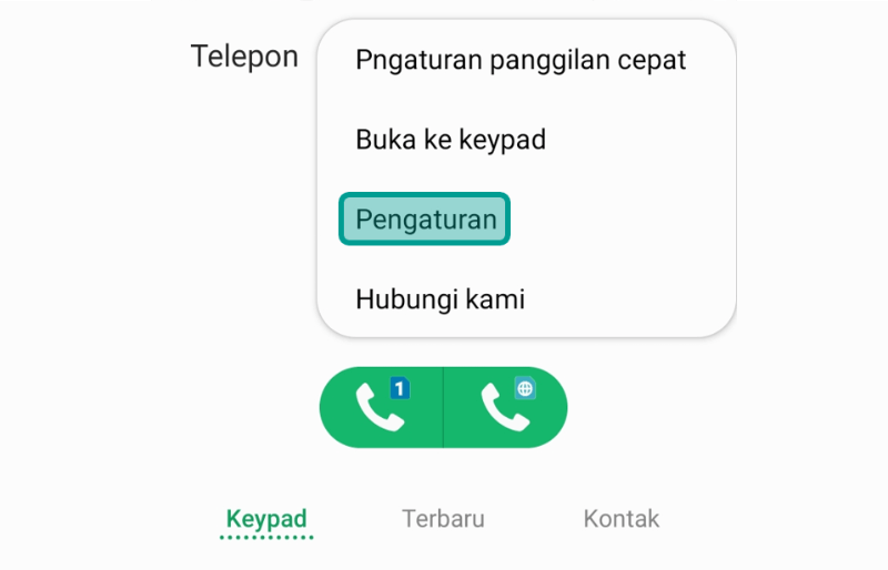 Menu Setting Telepon di HP