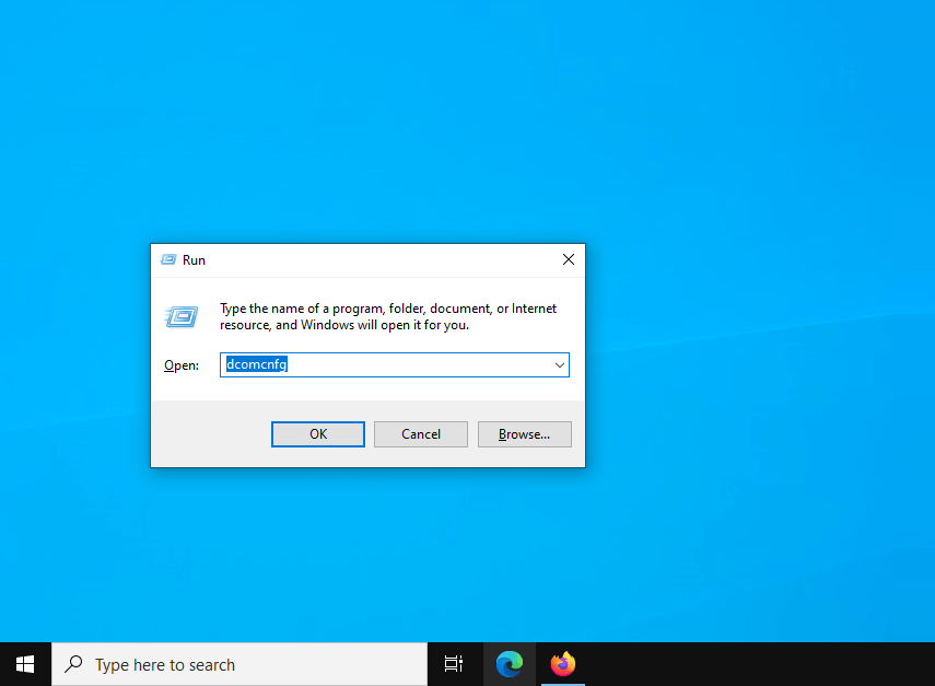 Perintah DCOM di Windows Run