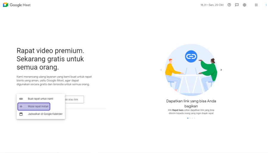 Membuat Rapat Baru Google Meet