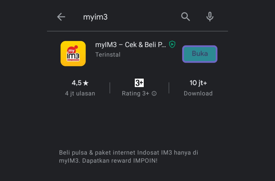 Aplikasi MyIM3 di Playstore