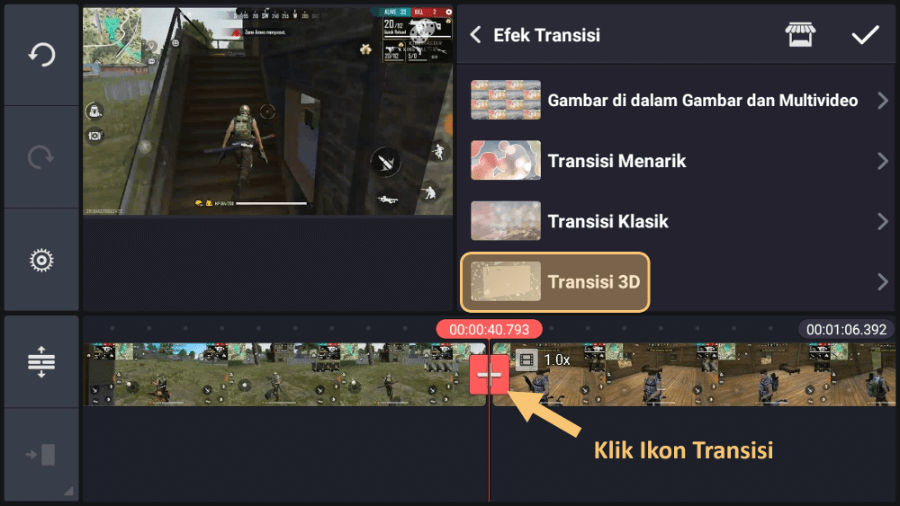 Cek Icon Transisi Kinemasters