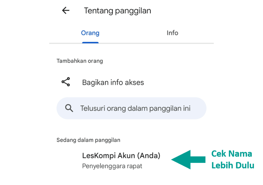 Cek Nama Google Meet Terlebih Dulu