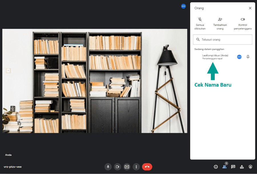 Contoh Berhasil Ubah Nama Google Meet